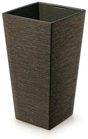 Doniczka FURU SQUARE ECO WOOD z wkładem 24 cm, ciemnobrązowy, S