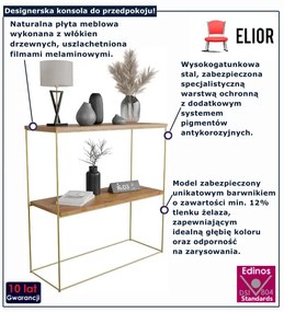 Konsola do przedpokoju dąb lancelot + złoty  S9-P32