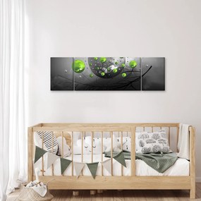 Obraz zielonych abstrakcyjnych kul (170x50 cm)