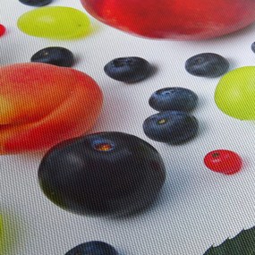 Obraz owoców z kroplami wody (170x50 cm)