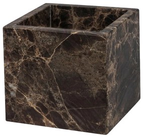 Ciemnobrązowy marmurowy organizer łazienkowy na waciki Marble – Mette Ditmer Denmark