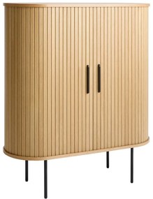 Szafka na wino w dekorze dębu z drzwiami przesuwnymi w naturalnym kolorze 100x118x40 cm Nola – Unique Furniture