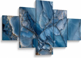 Obraz - Niebieski zróżnicowany marmur (125x70 cm)
