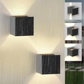 NETTLIFE Kinkiet LED zewnętrzny kinkiet zestaw 2 sztuk wewnętrzny kinkiet zewnętrzny wysokie niskie oświetlenie zewnętrzne czarny nowoczesny IP65