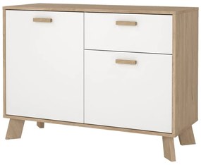 Biało-naturalna komoda w dekorze dębu 99x73x39 cm Ikast – Tvilum
