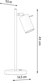 Biała metalowa lampa stołowa (wysokość 43 cm) Etna – Sollux
