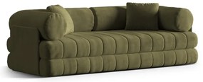 Zielona aksamitna rozkładana sofa 206 cm Kemi – Cosmopolitan Design