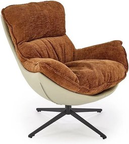 Fotel obrotowy LOBSTER cynamonowy/beżowy