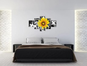 Obraz żółtego kwiatu (125x70 cm)