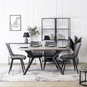 Stół Okrągły Rozkładany LUKAS 100-250 cm Beton Nowoczesny Loft