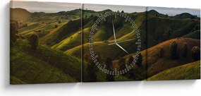 Obraz - Widok na tajskie wzgórza (z zegarem) (90x30 cm)
