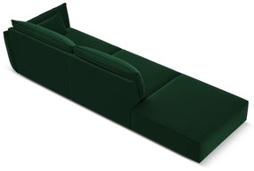 Ciemnozielona aksamitna sofa prawostronna 264 cm Vanda – Mazzini Sofas