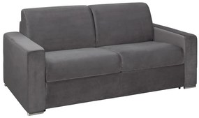 Kanapa 3-osobowa z ekspresowym mechanizmem rozkładania z weluru CALITO - Antracytowy - Wymiary miejsca do spania: 140 cm - Materac 16 cm z pamięcią kształtu