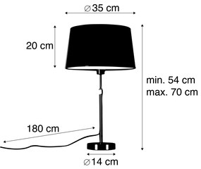 Lampa stołowa regulowana miedź klosz czarny 35cm - Parte Nowoczesny Oswietlenie wewnetrzne