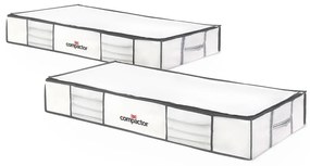 Zestaw 2 białych organizerów pod łóżko z workiem próżniowym Compactor XLarge Underbed Life, 105x15,5 cm