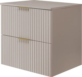 Szafka pod umywalkę, Kaszmir, 60 x 57 x 46 cm, uchwyt złoty + Blat