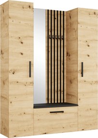 Masseno Garderoba MODULO 160,6/204/40 cm do Przedpokoju Nowoczesna Dąb Artisan