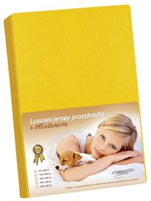 Prześcieradło z dżerseju z elastanem żółty