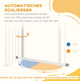 PawHut Bramka Ochronna dla Psów, Bramka Zabezpieczająca dla Zwierząt, Metal, Plastik, 74-80 cm, Biały