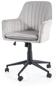FOTEL OBROTOWY Q-886 VELVET JASNY SZARY BLUVEL 03 SIGNAL