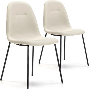 Kolumna Pakiet 2 krzesła jadalni Brenda tapicerowane beżowym materiałem, 44 cm x 54 cm x 85 cm.