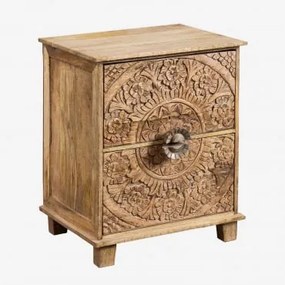 Zestaw 2 Prostokątnych Stolików Nocnych 40x30 Cm Z Drewna Mango Wiluna Drewno Mango - Sklum