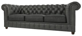 Antracytowa aksamitna sofa 230 cm Cambridge – Ropez