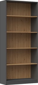 Regał Onyx R80| Antracyt/Artisan | 80x30x182 cm | Regał na Książki