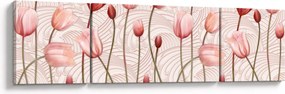 Obraz - Różowe tulipany (170x50 cm)