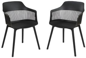 Zestaw 2 foteli ogrodowych  - Polipropylen - Czarny - SOHO