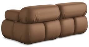 Brązowa sofa modułowa z imitacji skóry 190 cm Lokua – Makamii