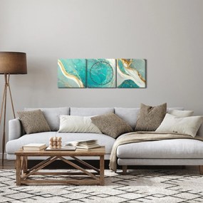 Obraz - Projekt marmuru II. (z zegarem) (90x30 cm)