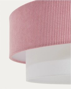 Biało-jasnoróżowa lampa dziecięca z tekstylnym kloszem Bianella – Kave Home