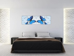 Obraz - Niebieskie motyle (170x50 cm)