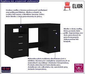 Czarne Funkcjonalne Biurko W6-D43
