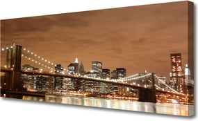 Duży obraz na płótnie Miejski Most o Zmierzchu