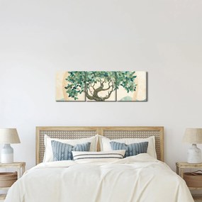 Obraz – Elegancka mozaika z drzewem (z zegarem) (90x30 cm)