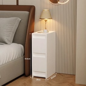 Szafka nocna biała z 2 szufladami - 55 cm