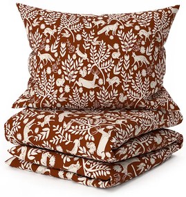 PrzytulneMieszkanie.pl PrzytulneMieszkanie.pl Pościel z mikrofibry FOREST ANIMALS brązowa Rozmiar pościeli: 70 x 90 cm | 140 x 220 cm