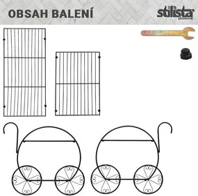 STILISTA Kwietnik, wózek, 66 x 60 x 28 cm, stal