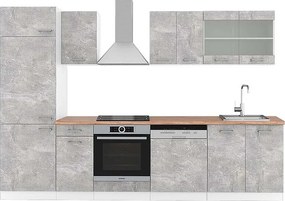 Aneks kuchenny beton/biały 300x60x81.6 r-line