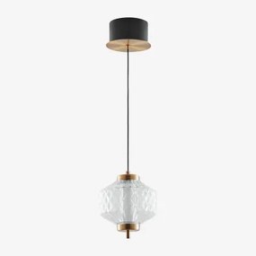 Lampa Sufitowa Wisząca Led Z Żelaza Z 1 Kulą Szklaną Necsar Złoto & A - Sklum