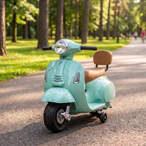 AIYAPLAY Elektryczny motorek dziecięcy Mini Vespa GTS 6V z akumulatorem litowym, ergonomiczne siedzisko i oparcie 1,5-3 lat | Aosom PL
