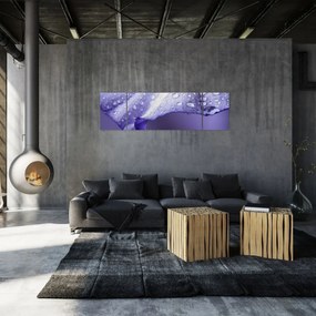 Obraz - Płatek z kroplami (170x50 cm)