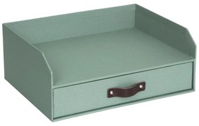 Zielony kartonowy organizer z szufladką/na dokumenty Walter Canvas Paper Laminate – Bigso