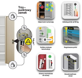 Szafa na dokumenty biała/złoty dąb: Eco Design JAN H