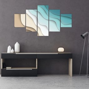 Abstrakcyjny obraz wybrzeża morskiego (125x70 cm)