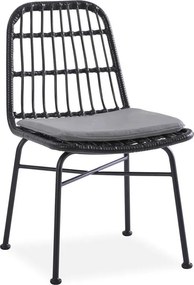 Krzesło z rattanu na metalowych nogach K401