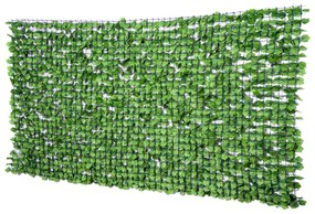 Outsunny Sztuczny Żywopłot Parawan Dekoracyjny Jasnozielony 300x150cm do Tarasu i Ogrodu | Aosom PL
