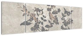 Obraz - Teksturowane liście (170x50 cm)